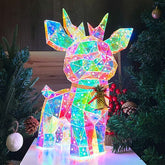 LitLuster Geometric LED Multi-Color Holographic Reindeer Simple Exclusive